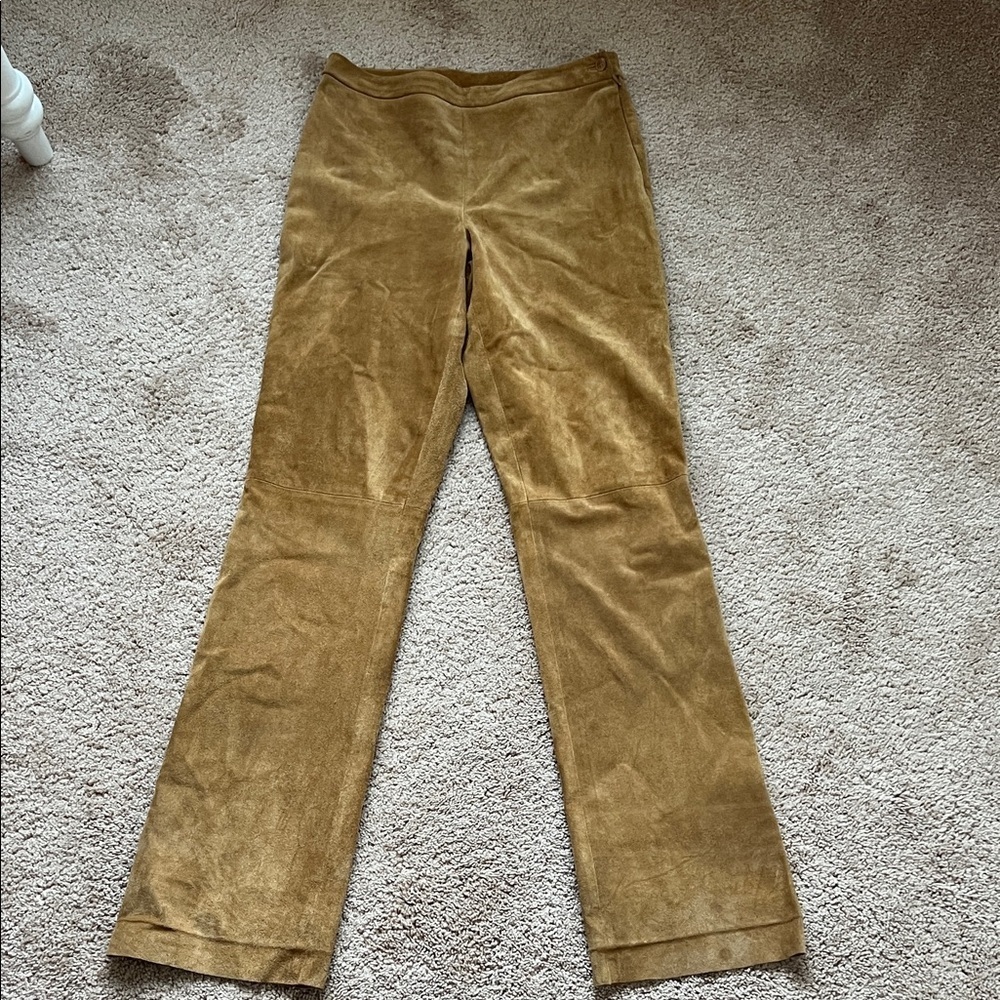 Etcetera Suede Pants in Rich Tan